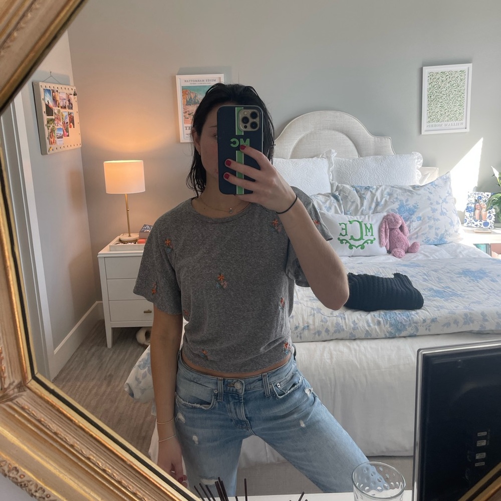 Anthropologie embroidered t shirt